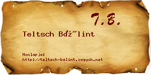 Teltsch Bálint névjegykártya